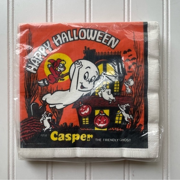 Vintage Casper The Friendly Ghost Napkins 1 Package Of 16 New Halloween Cartoon - Picture 8 of 10